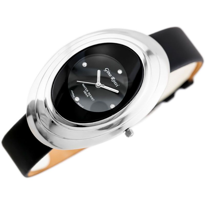 Náramkové hodinky GINO ROSSI - 6490A silver/black