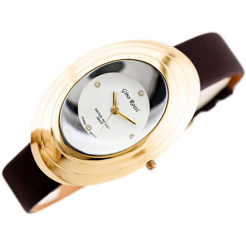 Náramkové hodinky GINO ROSSI - 6490A gold/brown