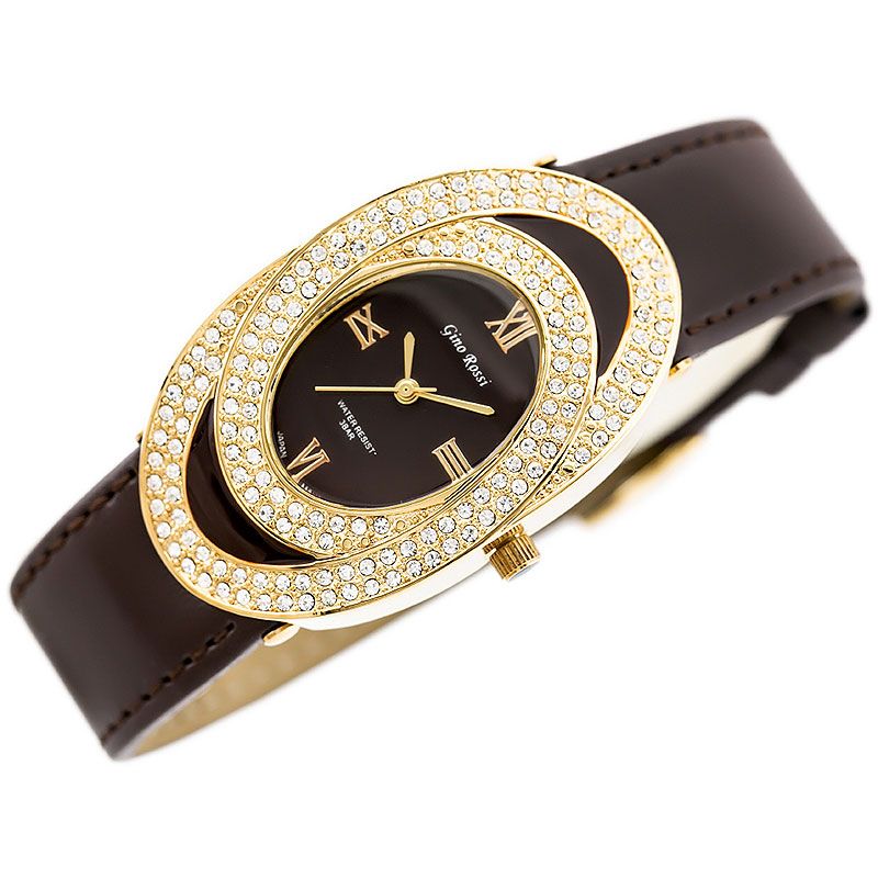 Náramkové hodinky GINO ROSSI - 6457A brown/gold