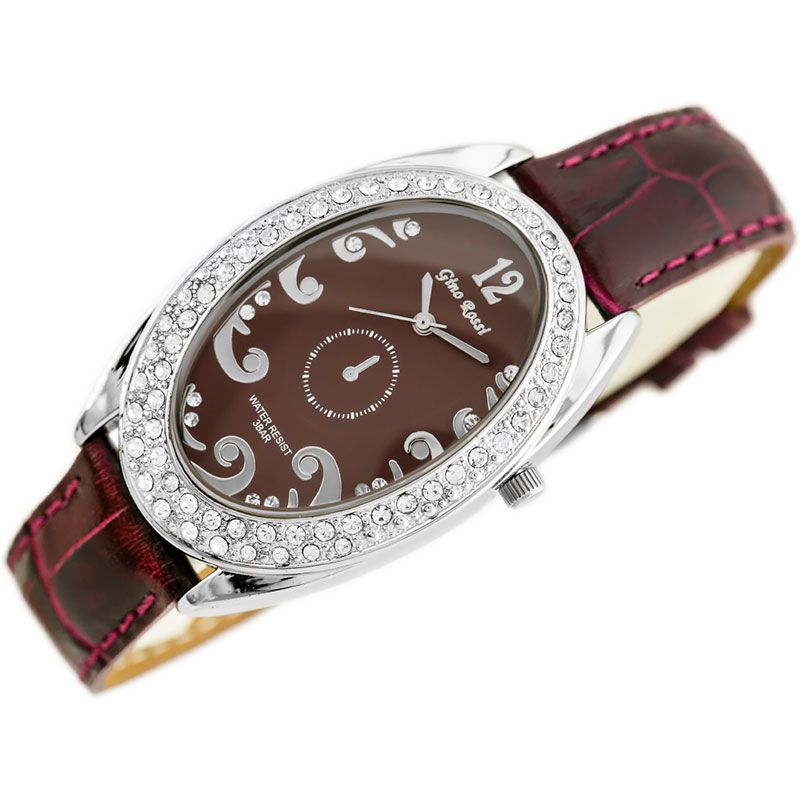 Náramkové hodinky GINO ROSSI - 103A burgundy/red/silver