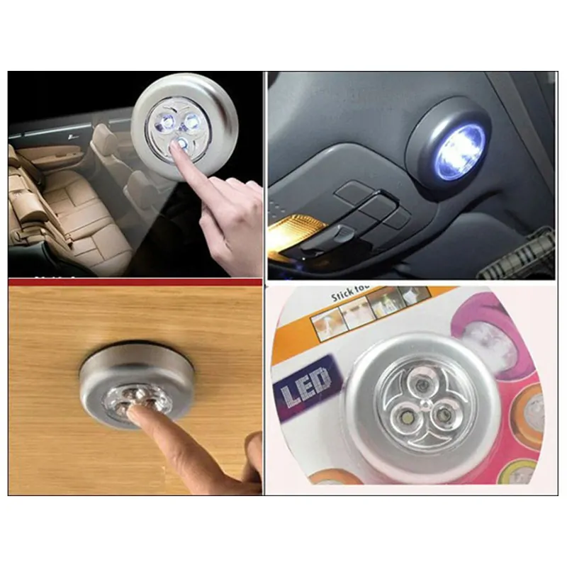 Lampička 3LED dotyková samolepiaca strieborná