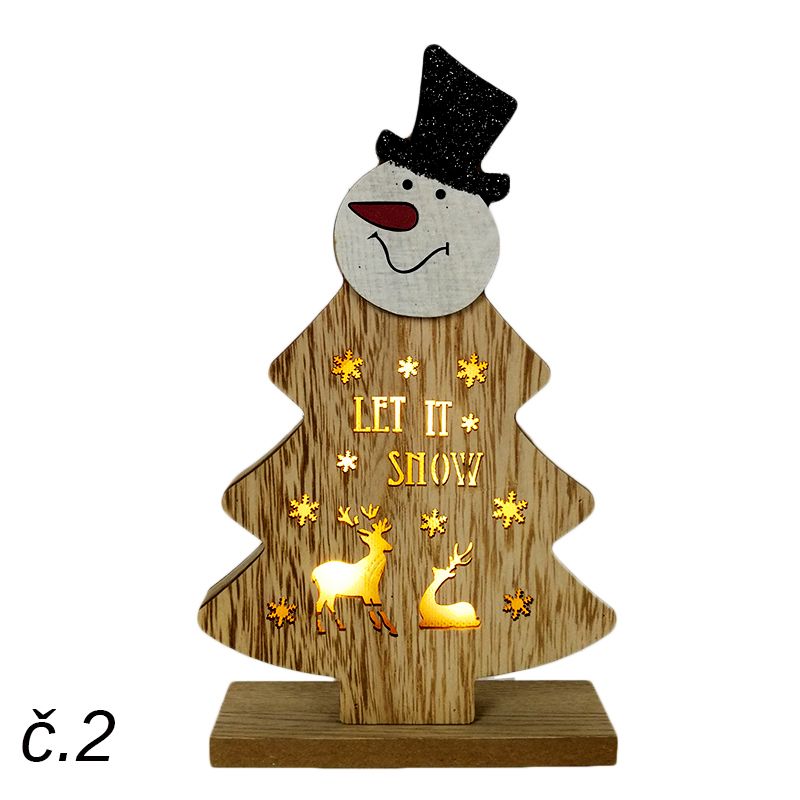 Drevená dekorácia svietiaca Merry Christmas