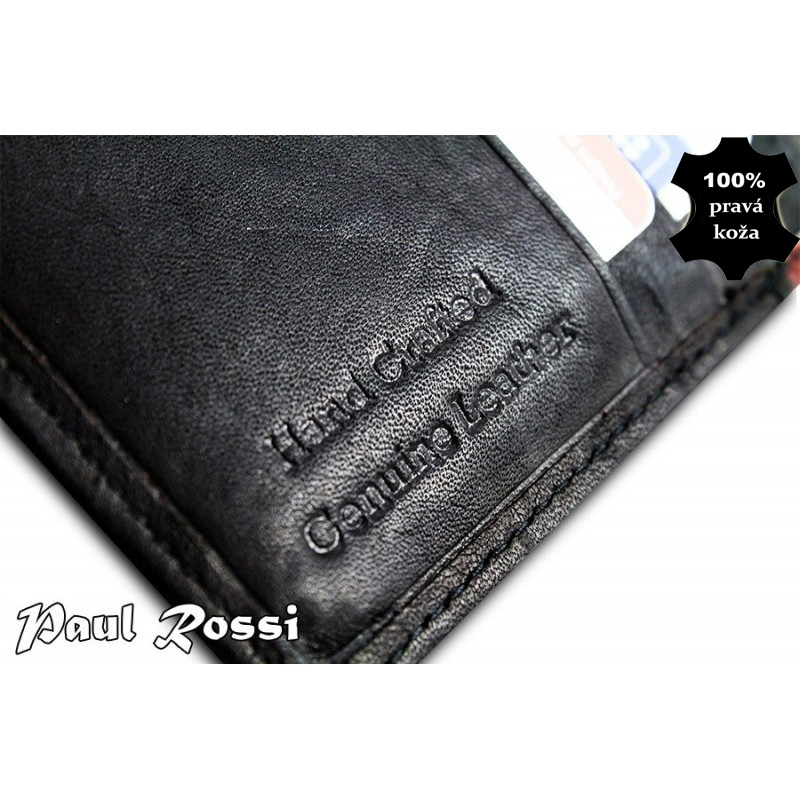 Peňaženka kožená Paul Rossi black/tan