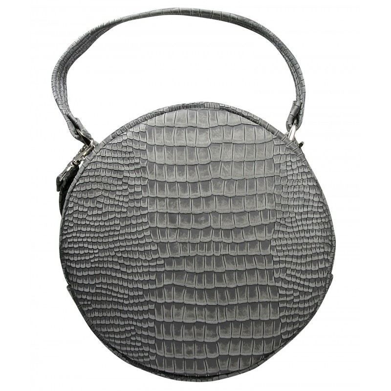 Kabelka kožená Rovicky okrúla Krokodíl grey