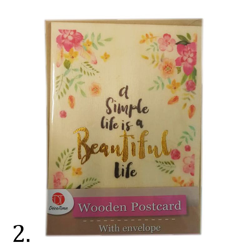 Drevená pohľadnica s obálkou