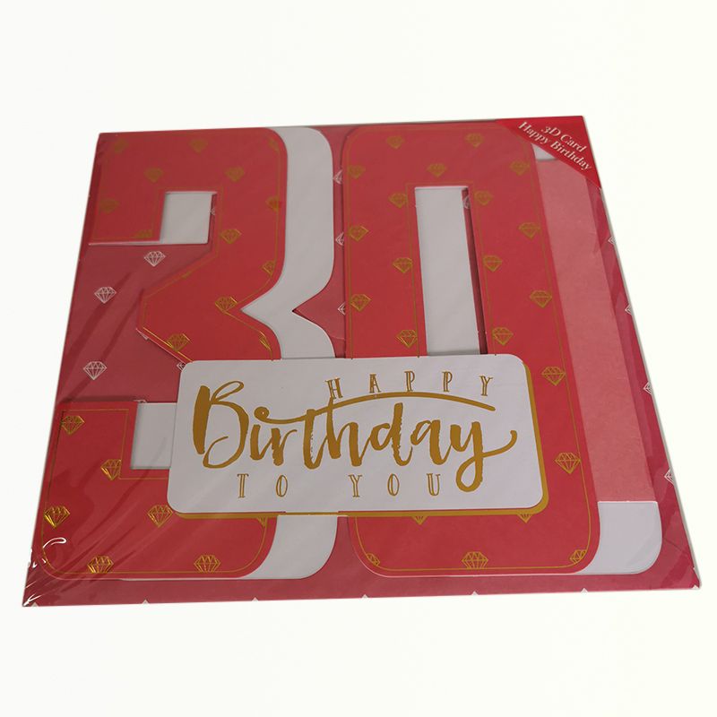 3D karta Happy birthday 30