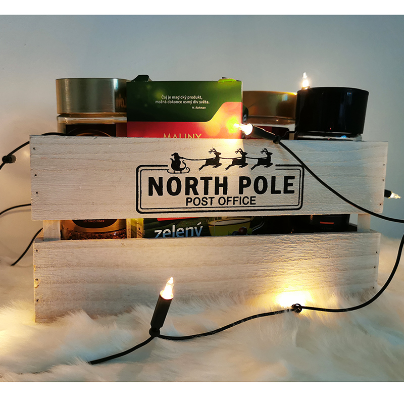 Drevený úložný box NORTH POLE 38x23x19cm - Storage box 