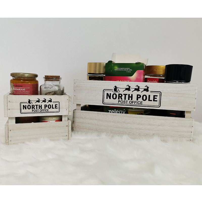  Drevený úložný box NORTH POLE 34x18x17cm - Storage box 