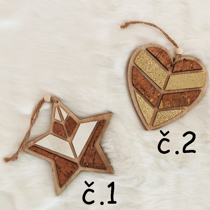 Drevená Vianočná dekorácia na stromček