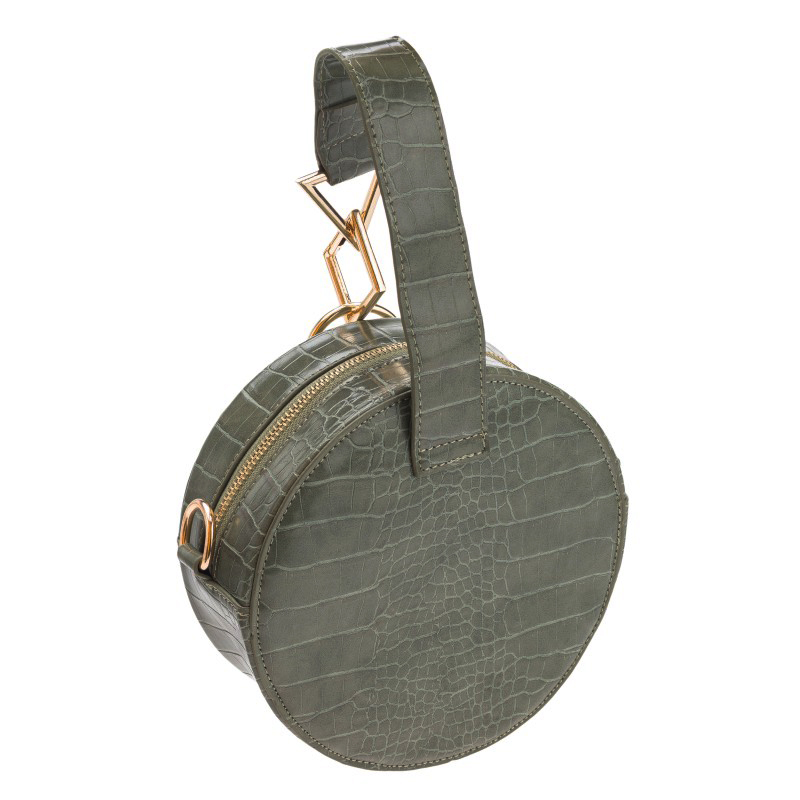 CAVALDI Kabelka kožená okrúla green