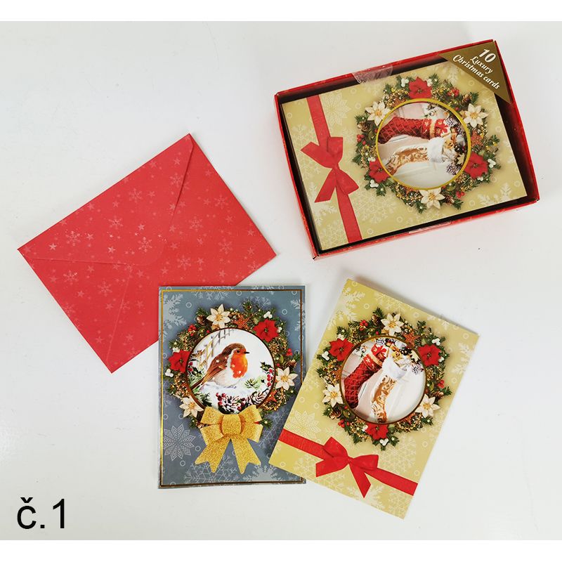 Sada Vianočných pohľadníc s obálkami 10ks