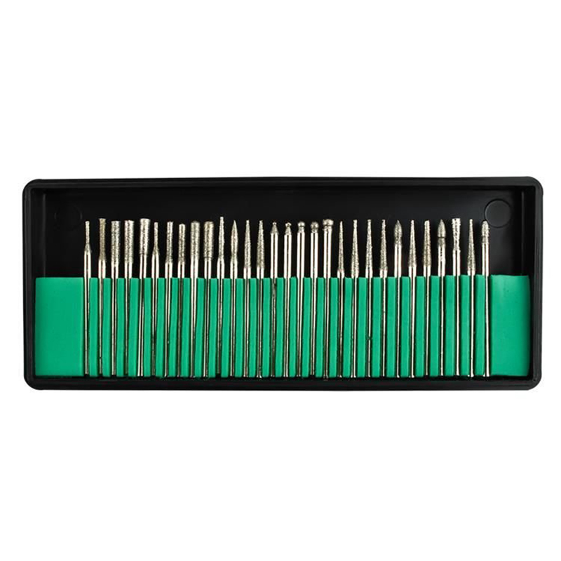 Diamanotvé frézy - sada 30 kusov