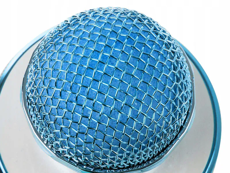 Karaoke mikrofón s reproduktorom modrý