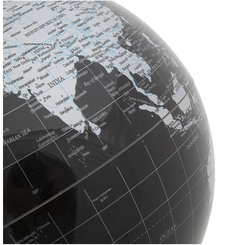 Glóbus na kovovom podstavci black/silver