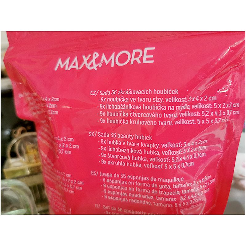 MAX & MORE Beauty Kozmetické hubky 36ks