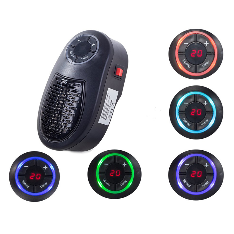 RGB Ohrievač elektrický mini 1000W s ovládačom