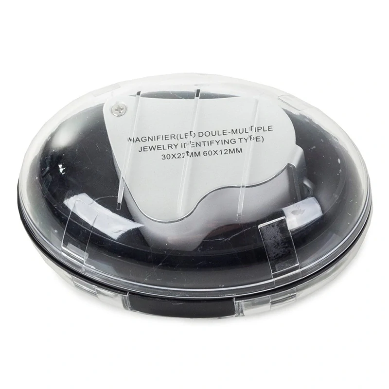 Skladacia vrecková lupa na šperky 2LED 30x,60x