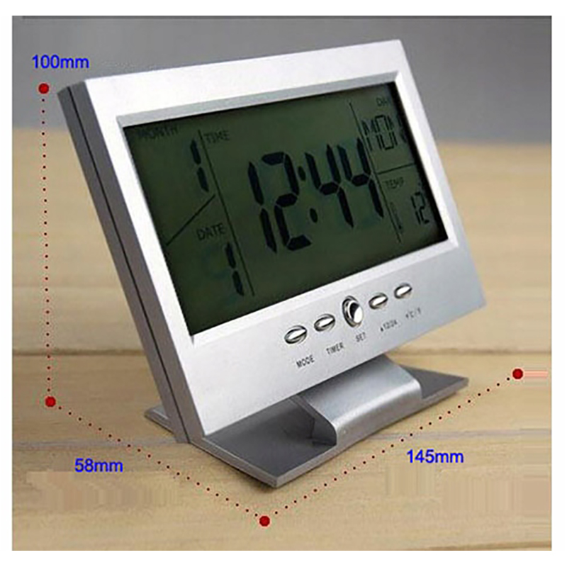 KADIO KD-1819 Digitálny stolový budík LCD, teplomer, alarm