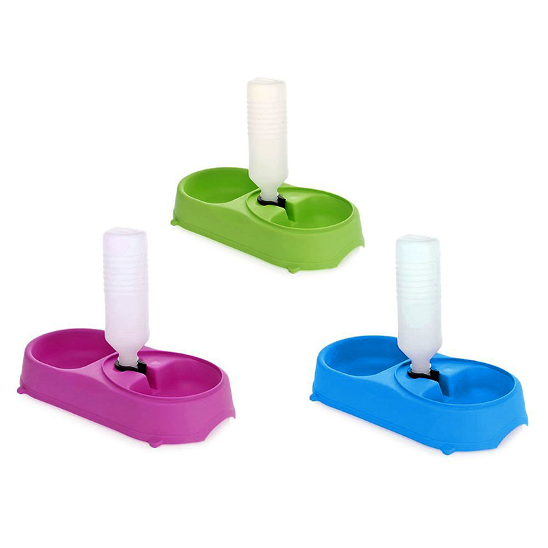 Dvojitá miska pre psa/mačku s napájačkou 