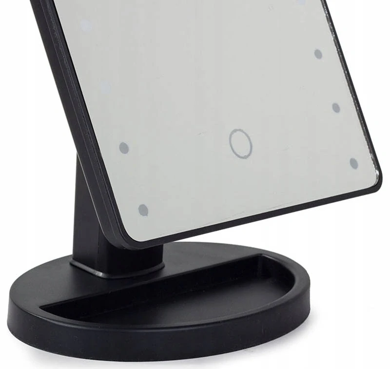 Zrkadlo kozmetické 16x LED 180° čierne