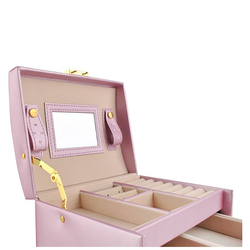 Beautylushh - Kufrík na šperky ružový 3 zásuvky