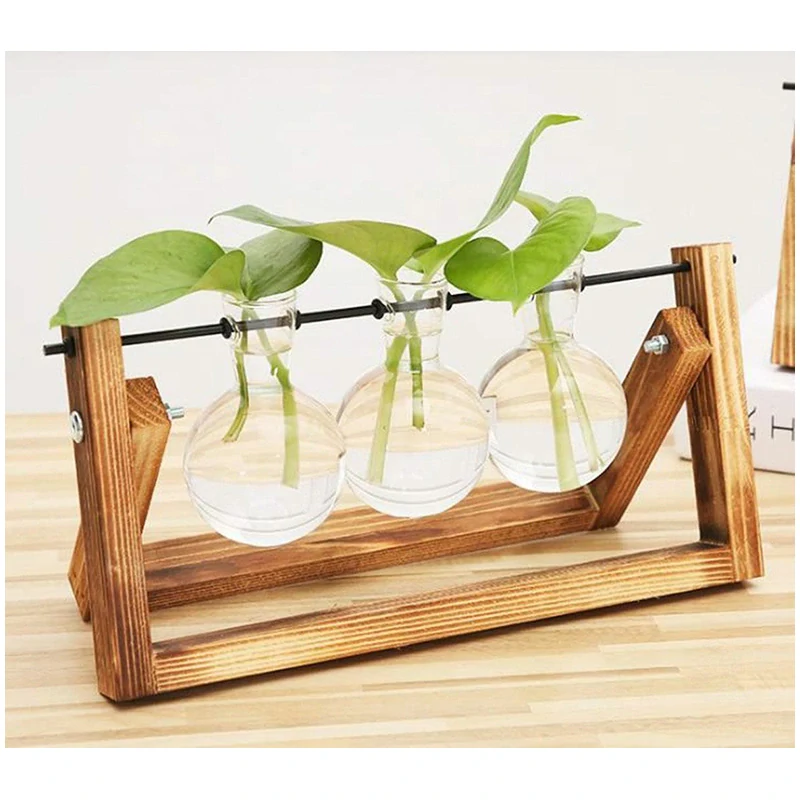 Hydroponická váza s tromi sklenenými nádobami