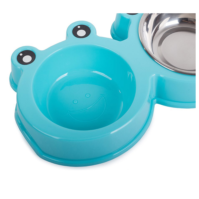 Dvojitá miska na krmivo pre psa modrá