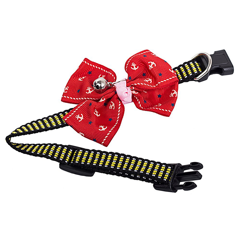 Obojok s mašľou a zvončekom šírka 1,5 cm