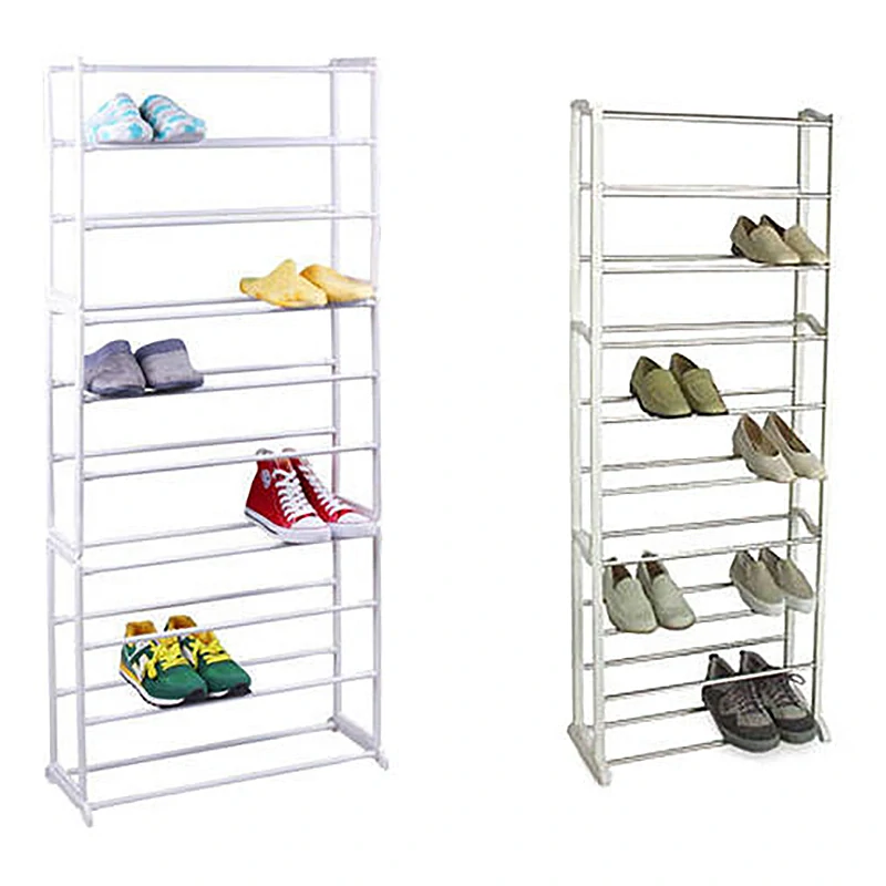 Polička na obuv – 30 párov, biela