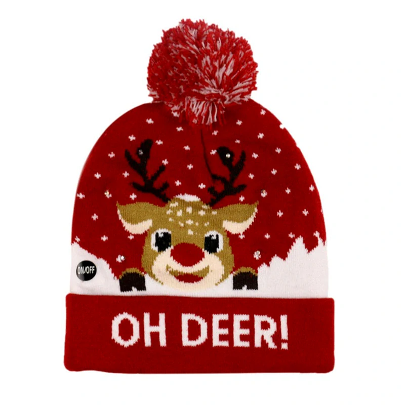 Čiapka na zimu LED s vianočným motívom