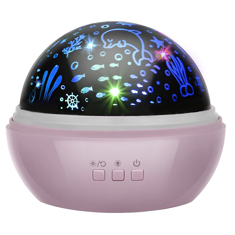 Nočná lampa s projektorom ružová