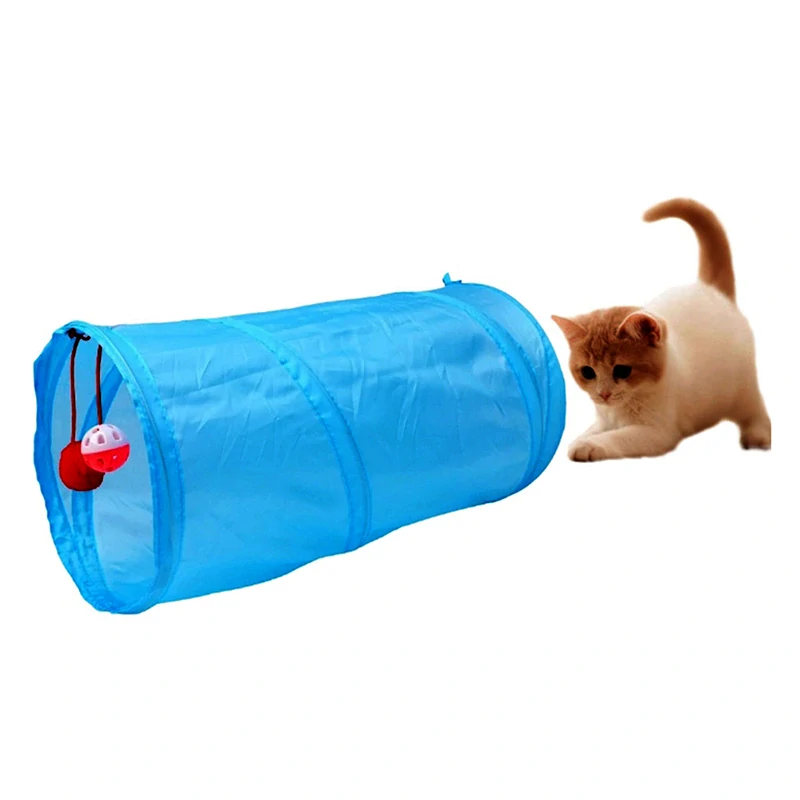 Rozkladací tunel pre mačky modrý