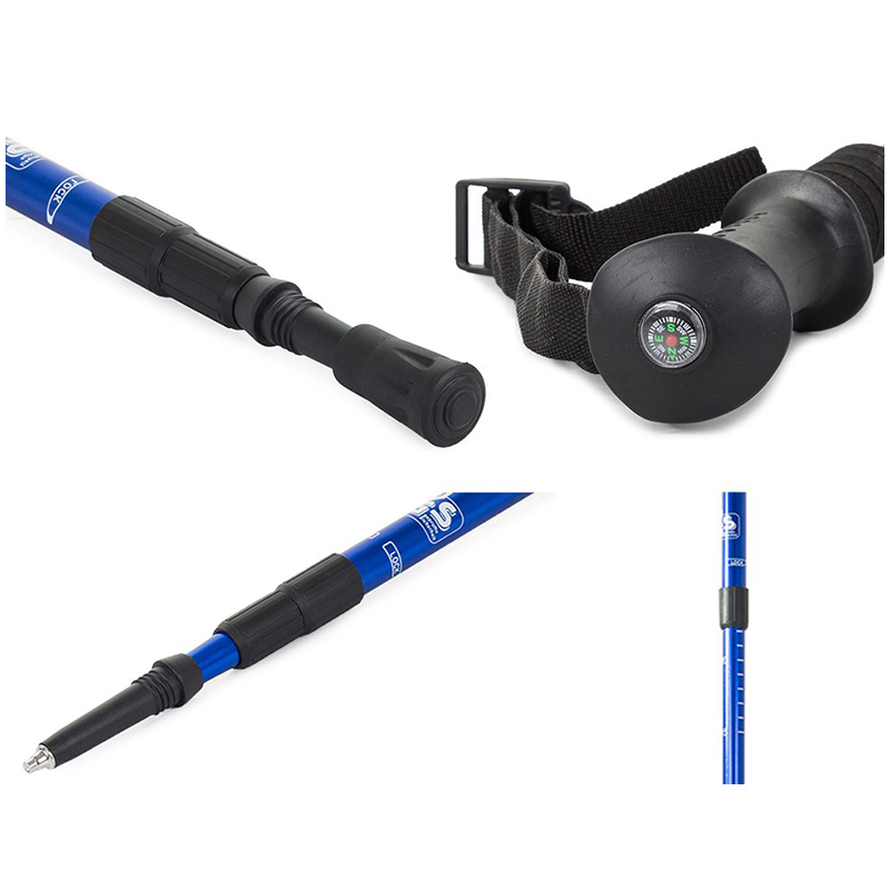 ENERGIA - Teleskopická turistická palica Nordic s kompasom  modrá 1ks