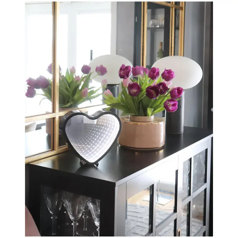 3D Srdce - LED Dekoračná lampa 25 x 23 cm čierna