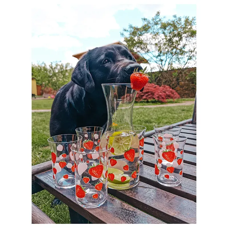 KROSNO - Súprava pohárov na nápoje a karafa Summer 7 ks 