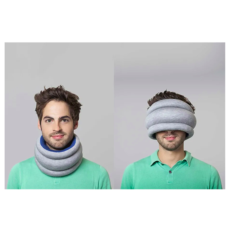 OstrichPilow Light - Cestovná maska a vankúš MODRÝ