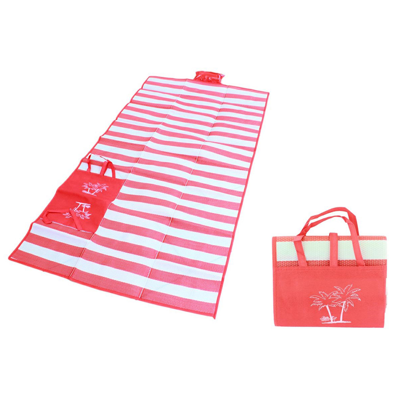 Plážová podložka s nafukovacím vankúšom červená