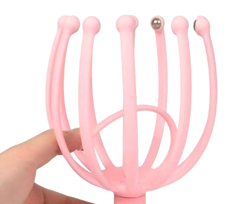 Masážna pomôcka na hlavu ružová