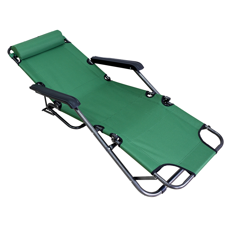 Skladacie plážové lehátko zelené