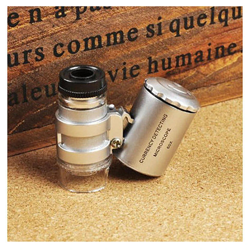 Mikroskop vreckový 60x + 2 LED UV 