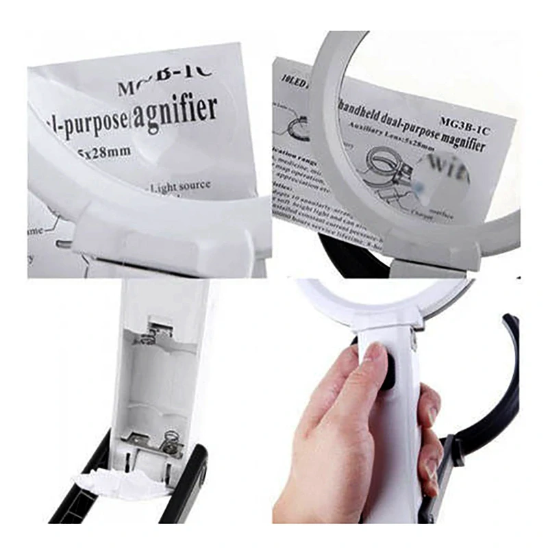 Stolná lupa s LED podsvietením 10 LED