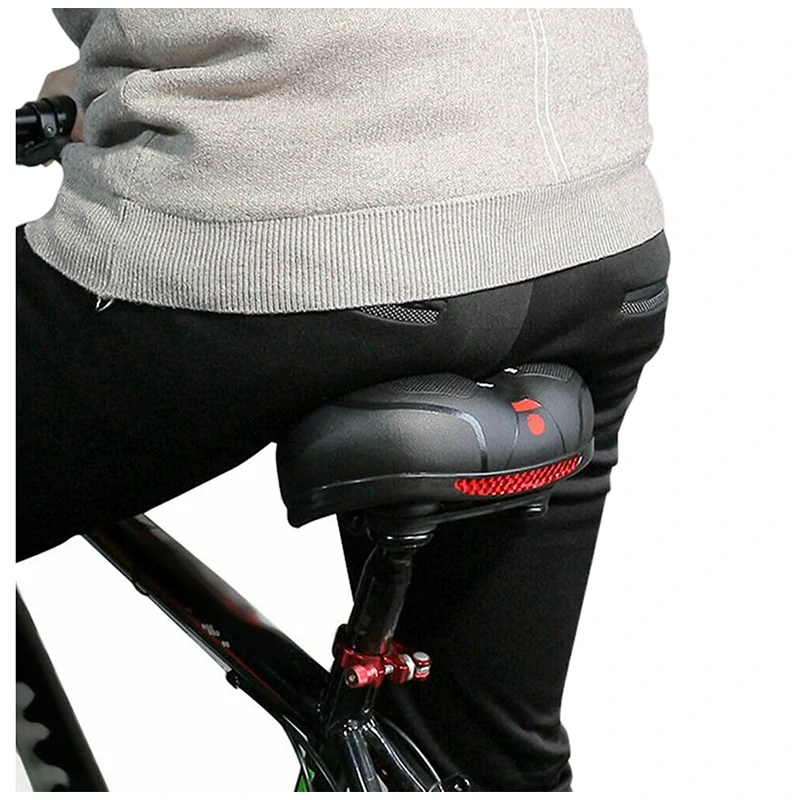 Gélové sedadlo na bicykel s odrazkou biele