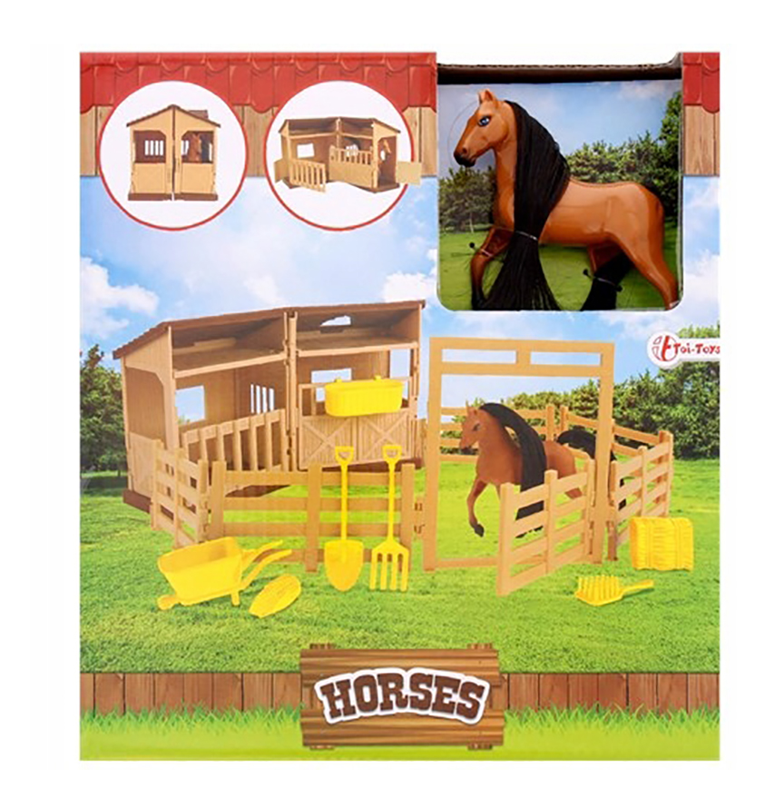 Toi-Toys súprava so stajňou, koníkom aj doplnkami