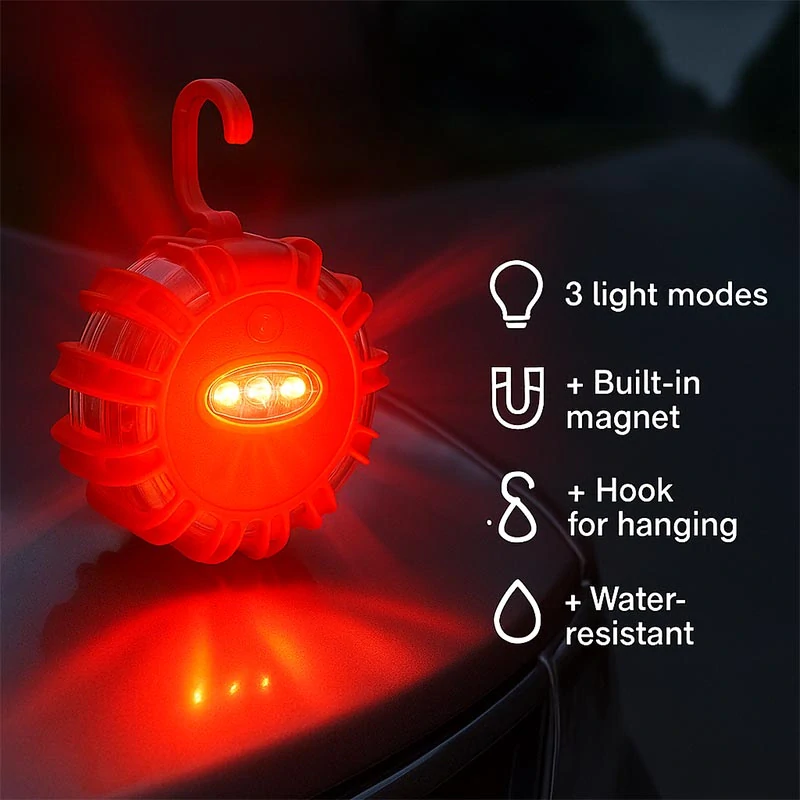 Výstražná lampa - Maják s magnetom 12 + 3 LED