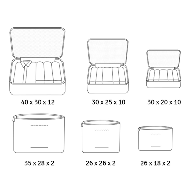 Cestovný organizér 6 dielny modrý