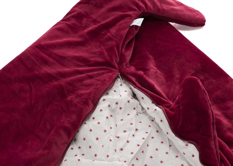 Detský spací vak 80x50cm bordový