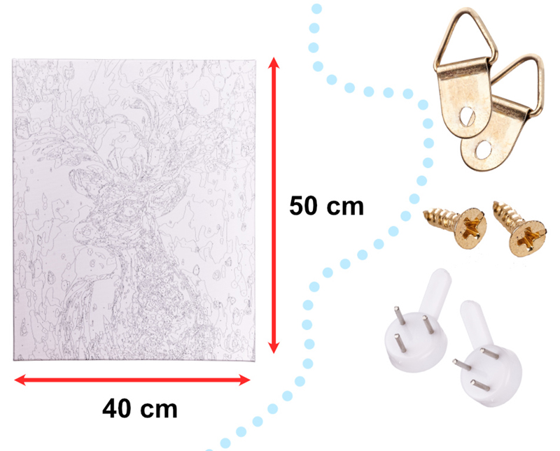 Maľovanie podľa čísel 40x50cm Jeleň a kvety