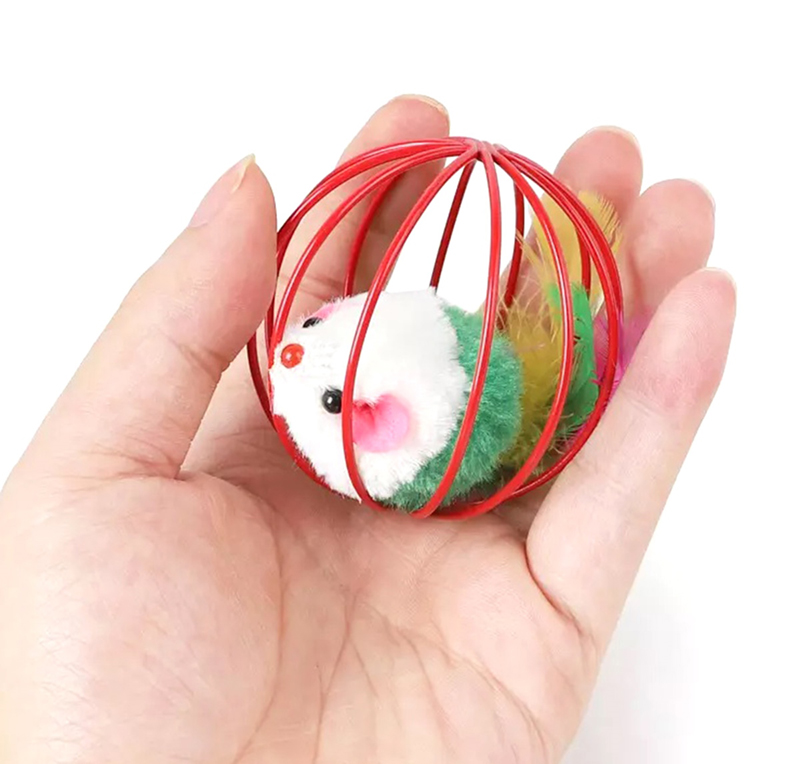 Hračka pre mačku loptička s myškou