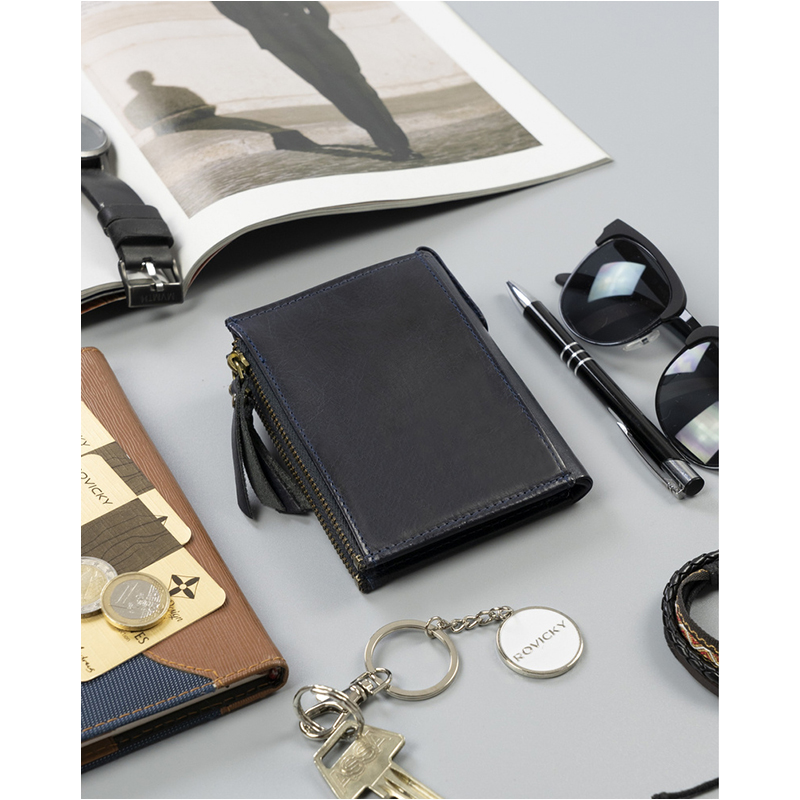 Rovicky N1226-RHP - Peňaženka pánska kožená navy