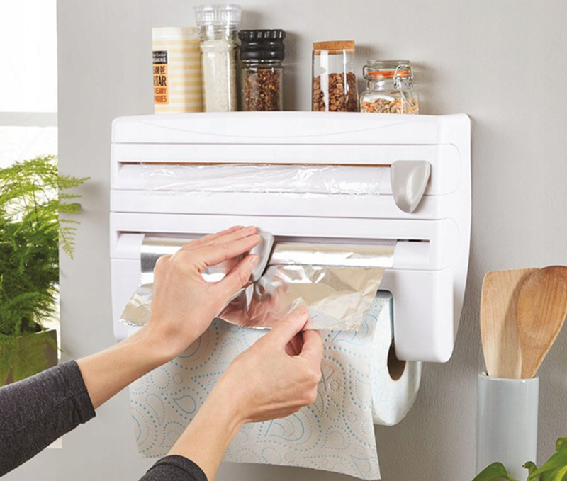 Kuchynský organizér na fóliu a papierové utierky 4v1